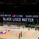 Black Lives Matter is displayed on the boards during the first quarter in Game One of the Eastern Conference Second Round between the Toronto Raptors and the Boston Celtics during the 2020 NBA Playoffs at The Field House at ESPN Wide World Of Sports Complex on August 30, 2020 in Lake Buena Vista, Florida.